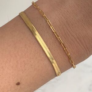 Gold filled herringbone bracelet